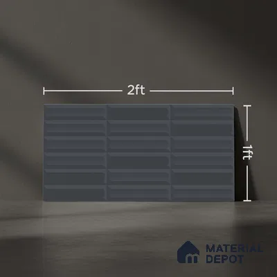 Faux Subway Wall Tile TL 06521 G Senso Black 2 ft x 1 ft Ceramic Matte Finish - 8 mm | Suitable For Kitchen Backsplash, Bathroom & Basin Accent