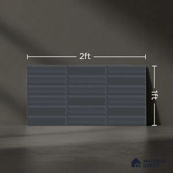 Faux Subway Wall Tile TL 06521 G Senso Black 2 ft x 1 ft Ceramic Matte Finish - 8 mm | Suitable For Kitchen Backsplash, Bathroom & Basin Accent