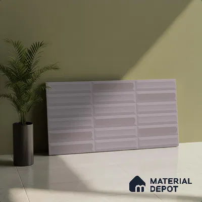 Faux Subway Highlighter Wall Tile TL 06521 NG Senso Grey HL 2 ft x 1 ft Ceramic Matte Finish - 8 mm | Suitable for Living Room, Kitchen & Bathroom