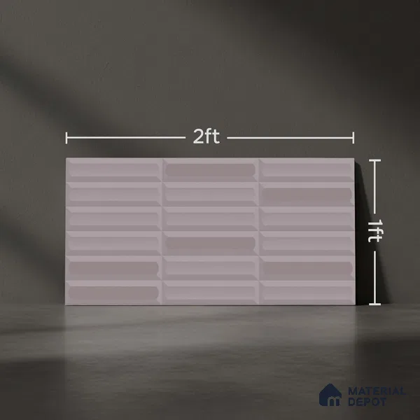 Faux Subway Highlighter Wall Tile TL 06521 NG Senso Grey HL 2 ft x 1 ft Ceramic Matte Finish - 8 mm | Suitable for Living Room, Kitchen & Bathroom