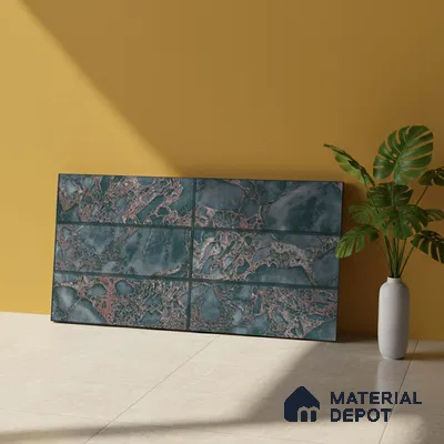 Highlighter Wall Tile TL 06535 C NG Craft Aqua HL 2 ft x 1 ft Ceramic Matte Finish - 8 mm | Suitable for Living Room, Kitchen & Bathroom (Sample)
