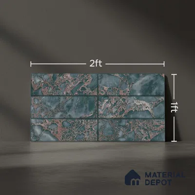 Highlighter Wall Tile TL 06535 C NG Craft Aqua HL 2 ft x 1 ft Ceramic Matte Finish - 8 mm | Suitable for Living Room, Kitchen & Bathroom (Sample)