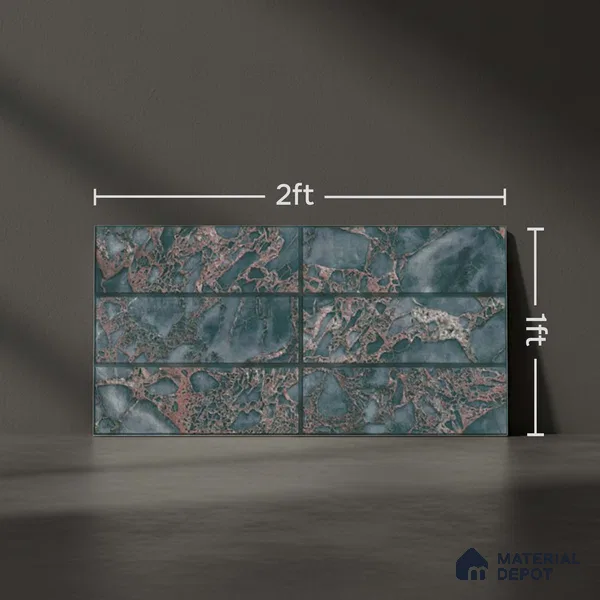 Highlighter Wall Tile TL 06535 C NG Craft Aqua HL 2 ft x 1 ft Ceramic Matte Finish - 8 mm | Suitable for Living Room, Kitchen & Bathroom (Sample)