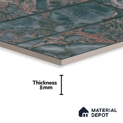 Highlighter Wall Tile TL 06535 C NG Craft Aqua HL 2 ft x 1 ft Ceramic Matte Finish - 8 mm | Suitable for Living Room, Kitchen & Bathroom (Sample)