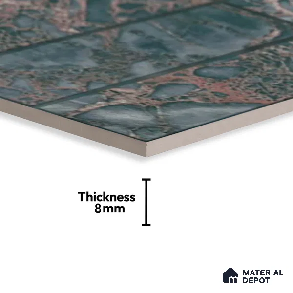 Highlighter Wall Tile TL 06535 C NG Craft Aqua HL 2 ft x 1 ft Ceramic Matte Finish - 8 mm | Suitable for Living Room, Kitchen & Bathroom (Sample)