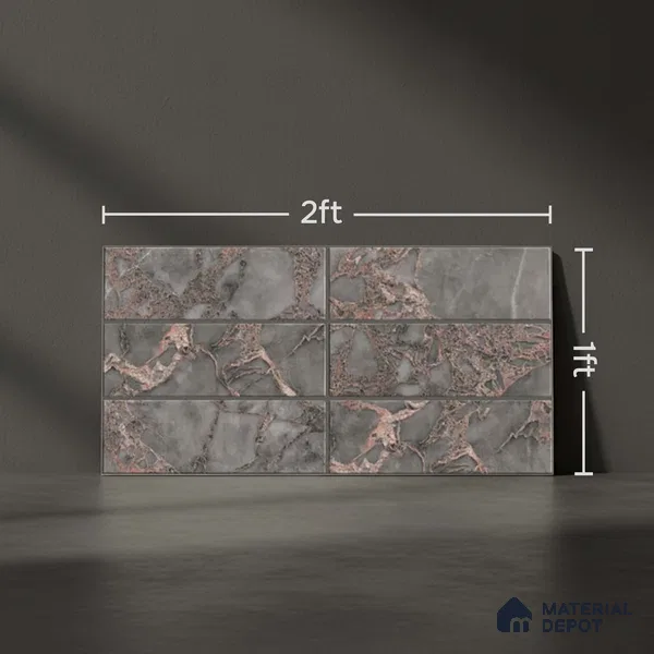 Highlighter Wall Tile TL 06535 NG Craft Grey HL 2 ft x 1 ft Ceramic Matte Finish - 8 mm | Suitable for Living Room, Kitchen & Bathroom (Sample)