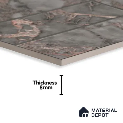 Highlighter Wall Tile TL 06535 NG Craft Grey HL 2 ft x 1 ft Ceramic Matte Finish - 8 mm | Suitable for Living Room, Kitchen & Bathroom (Sample)