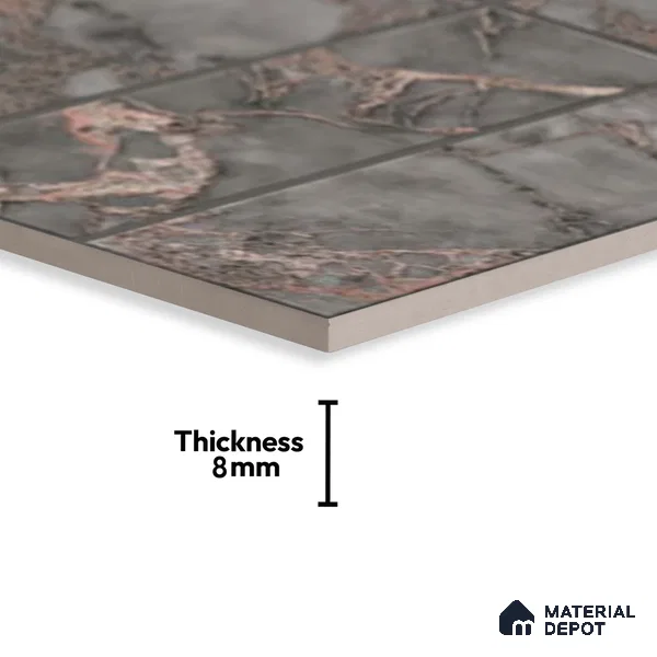 Highlighter Wall Tile TL 06535 NG Craft Grey HL 2 ft x 1 ft Ceramic Matte Finish - 8 mm | Suitable for Living Room, Kitchen & Bathroom (Sample)
