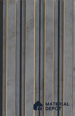 Slate Grey Patterned Louver PN 02716 N 9.5 ft x 4.6 inch Charcoal Panel - 10 mm | Suitable for Feature Wall, TV Unit & Living Room | Width is Subjected to 5% Variation