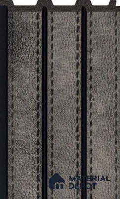 Slate Grey Leather Louver PN 02712 E 8 ft x 4.7 inch Charcoal Panel - 12 mm | Suitable for Feature Wall, TV Unit & Living Room | Width is Subjected to 5% Variation