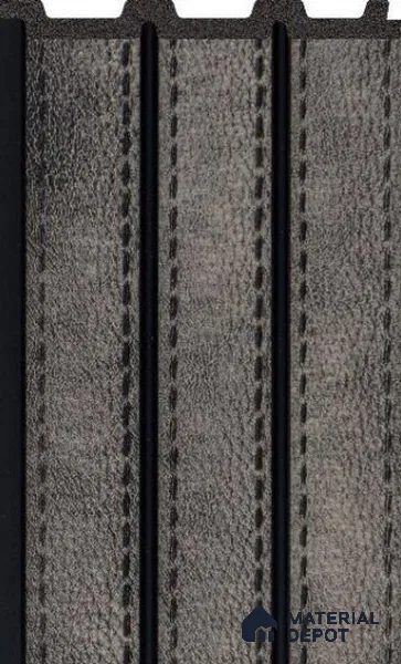 Slate Grey Leather Louver PN 02712 E 8 ft x 4.7 inch Charcoal Panel - 12 mm | Suitable for Feature Wall, TV Unit & Living Room | Width is Subjected to 5% Variation