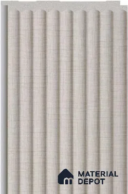 Linen Beige Fabric Louver PN 02714 E 8 ft x 5 inch Charcoal Panel - 12 mm | Suitable for Feature Wall, TV Unit & Living Room | Width is Subjected to 5% Variation
