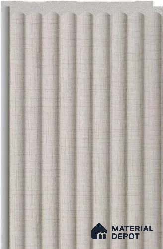 Linen Beige Fabric Louver PN 02714 E 8 ft x 5 inch Charcoal Panel - 12 mm | Suitable for Feature Wall, TV Unit & Living Room | Width is Subjected to 5% Variation