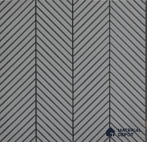 Grey Chevron Plain Colour Louver PN 02725 8 ft x 12 inch Charcoal Panel - 5 mm | Suitable for Feature Wall, TV Unit & Living Room | Width is Subjected to 5% Variation