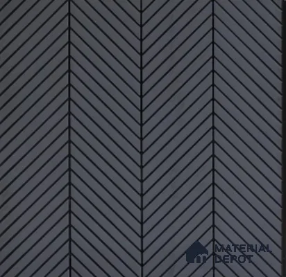 Charcoal Chevron Plain Colour Louver PN 02725 C 8 ft x 12 inch Charcoal Panel - 5 mm | Suitable for Feature Wall, TV Unit & Living Room | Width is Subjected to 5% Variation