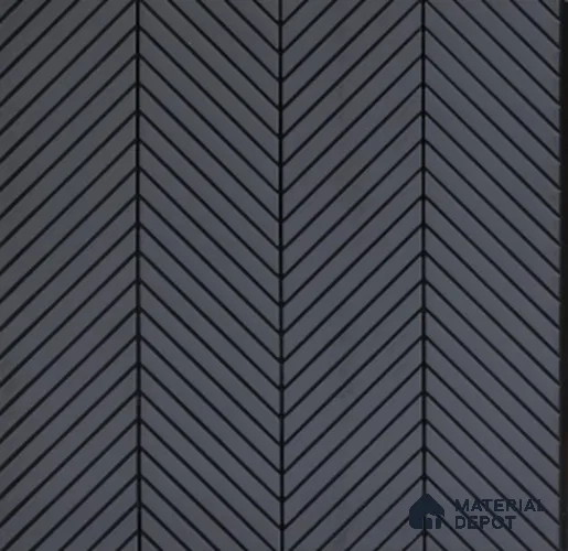 Charcoal Chevron Plain Colour Louver PN 02725 I 9.5 ft x 12 inch Charcoal Panel - 5 mm | Suitable for Feature Wall, TV Unit & Living Room | Width is Subjected to 5% Variation