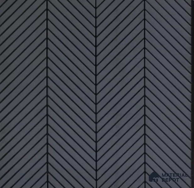 Charcoal Chevron Plain Colour Louver PN 02725 C 8 ft x 12 inch Charcoal Panel - 5 mm | Suitable for Feature Wall, TV Unit & Living Room | Width is Subjected to 5% Variation