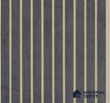 Deep Grey Patterned Louver PN 02727 T 9.5 ft x 12 inch Charcoal Panel - 8 mm | Suitable for Feature Wall, TV Unit & Living Room | Width is Subjected to 5% Variation
