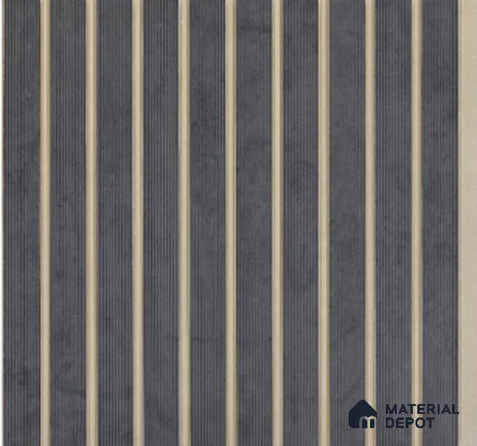 Deep Grey Patterned Louver PN 02727 J 8 ft x 12 inch Charcoal Panel - 8 mm | Suitable for Feature Wall, TV Unit & Living Room | Width is Subjected to 5% Variation