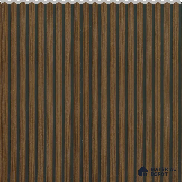 Ebony Walnut Wooden Louver PN 02732 D 8 ft x 12 inch Charcoal Panel - 7 mm | Suitable for Feature Wall, TV Unit & Living Room | Width is Subjected to 5% Variation