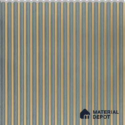 Teal Gold Patterned Louver PN 02732 8 ft x 12 inch Charcoal Panel - 7 mm | Suitable for Feature Wall, TV Unit & Living Room | Width is Subjected to 5% Variation