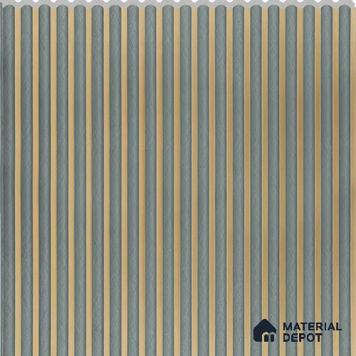 Teal Gold Patterned Louver PN 02732 8 ft x 12 inch Charcoal Panel - 7 mm | Suitable for Feature Wall, TV Unit & Living Room | Width is Subjected to 5% Variation