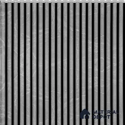 Marble Charcoal Marble Louver PN 02732 L 9.5 ft x 12 inch Charcoal Panel - 7 mm | Suitable for Feature Wall, TV Unit & Living Room | Width is Subjected to 5% Variation