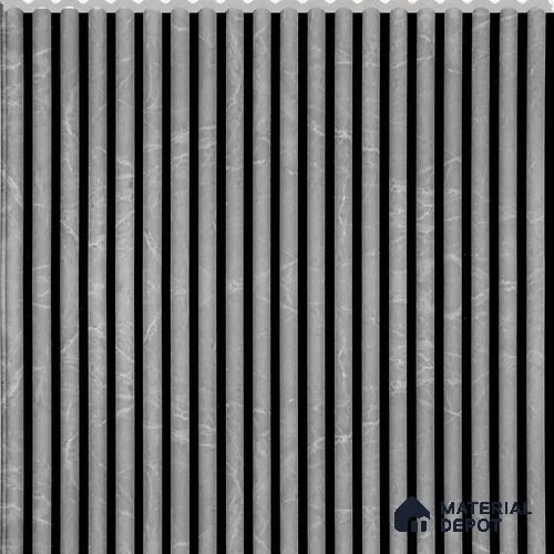 Marble Charcoal Marble Louver PN 02732 L 9.5 ft x 12 inch Charcoal Panel - 7 mm | Suitable for Feature Wall, TV Unit & Living Room | Width is Subjected to 5% Variation