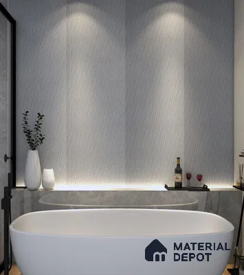 Stone Grey Patterned Decorative Wall Panel PN 02728 D 8 ft x 2 ft Charcoal Panel - 4 mm | Suitable for Feature Wall, TV Unit & Living Room | Width is Subjected to 5% Variation