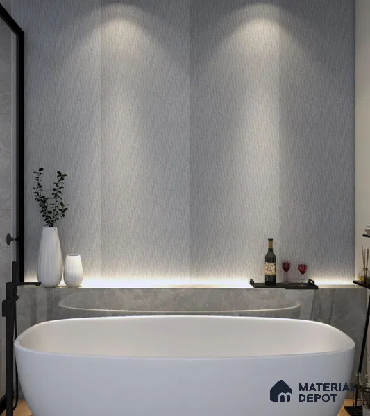 Stone Grey Patterned Decorative Wall Panel PN 02728 D 8 ft x 2 ft Charcoal Panel - 4 mm | Suitable for Feature Wall, TV Unit & Living Room | Width is Subjected to 5% Variation