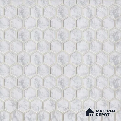 Marble White Patterned Decorative Wall Panel PN 02729 8 ft x 2 ft Charcoal Panel - 4 mm | Suitable for Feature Wall, TV Unit & Living Room | Width is Subjected to 5% Variation