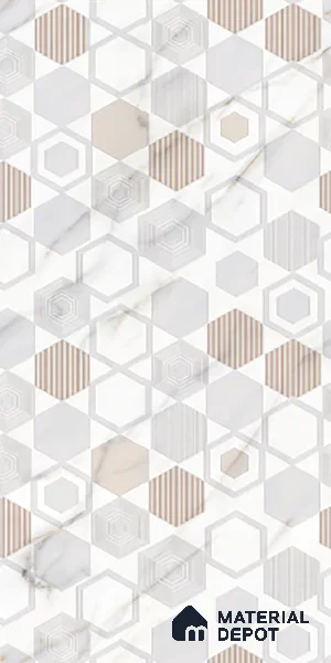 Highlighter Wall Tile TL 09360 B | Angora Multi Decor 4 ft x 2 ft Glossy Finish Vitrified Tile - 9 mm | Suitable For Bathroom, Accent/Feature Wall, Dining Area