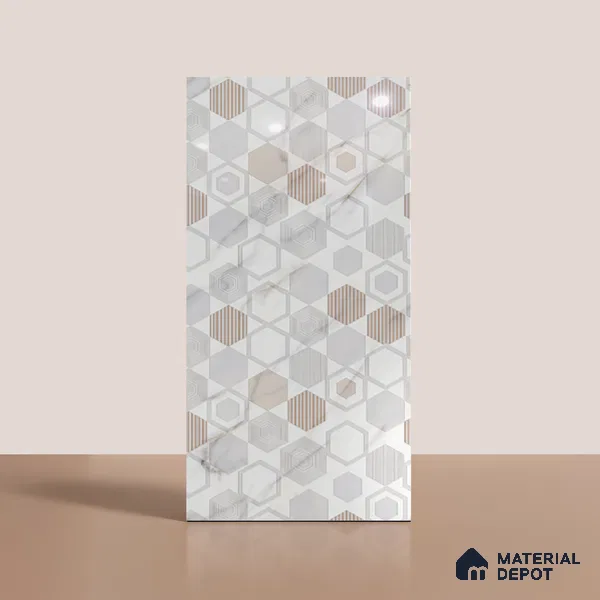 Highlighter Wall Tile TL 09360 B | Angora Multi Decor 4 ft x 2 ft Glossy Finish Vitrified Tile - 9 mm | Suitable For Bathroom, Accent/Feature Wall, Dining Area