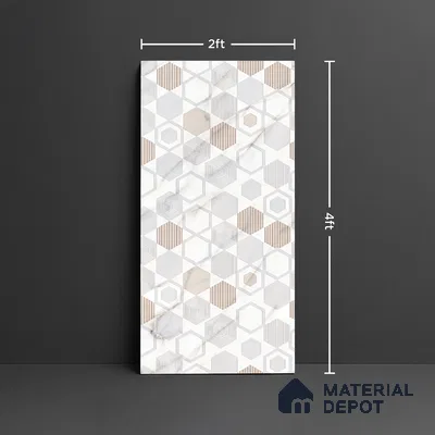 Highlighter Wall Tile TL 09360 B | Angora Multi Decor 4 ft x 2 ft Glossy Finish Vitrified Tile - 9 mm | Suitable For Bathroom, Accent/Feature Wall, Dining Area