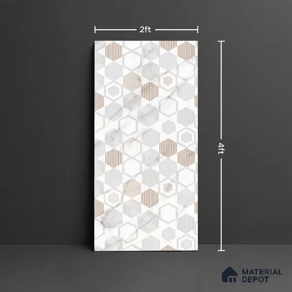 Highlighter Wall Tile TL 09360 B | Angora Multi Decor 4 ft x 2 ft Glossy Finish Vitrified Tile - 9 mm | Suitable For Bathroom, Accent/Feature Wall, Dining Area