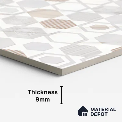 Highlighter Wall Tile TL 09360 B | Angora Multi Decor 4 ft x 2 ft Glossy Finish Vitrified Tile - 9 mm | Suitable For Bathroom, Accent/Feature Wall, Dining Area