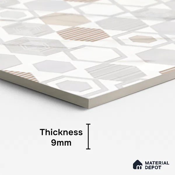 Highlighter Wall Tile TL 09360 B | Angora Multi Decor 4 ft x 2 ft Glossy Finish Vitrified Tile - 9 mm | Suitable For Bathroom, Accent/Feature Wall, Dining Area