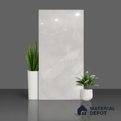 Floor & Wall Tile TL 09360 | Levent Grey 4 ft x 2 ft  Finish Vitrified Tile - 9 mm | 4 Random Design | Suitable for Living Room, Bedroom, Bathroom & Kitchen