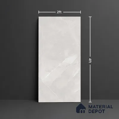 Floor & Wall Tile TL 09360 | Levent Grey 4 ft x 2 ft  Finish Vitrified Tile - 9 mm | 4 Random Design | Suitable for Living Room, Bedroom, Bathroom & Kitchen