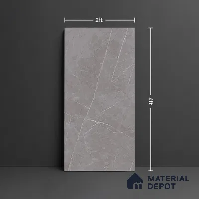 Floor & Wall Tile TL 09356 | Alpine Gris 4 ft x 2 ft  Finish Vitrified Tile - 9 mm | 4 Random Design | Suitable for Living Room, Bedroom, Bathroom & Kitchen
