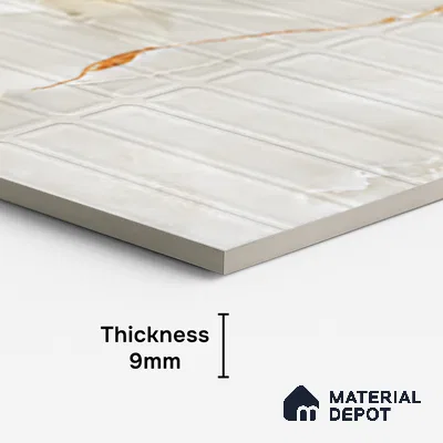 Faux Subway Wall Tile TL 08536 B | Subway Onyx Gold 4 ft x 2 ft Dazel Punch Sugar Matte Finish Porcelain Tile - 9 mm | 4 Random Design | Suitable for Bathroom & Kitchen