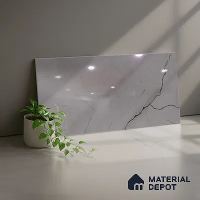 Marble Wall Tile TL 06468 B R Amora Grey 2 ft x 1 ft Ceramic Glossy Finish - 8 mm | Suitable for Living Room, Kitchen & Bathroom