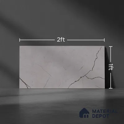 Marble Wall Tile TL 06468 B R Amora Grey 2 ft x 1 ft Ceramic Glossy Finish - 8 mm | Suitable for Living Room, Kitchen & Bathroom