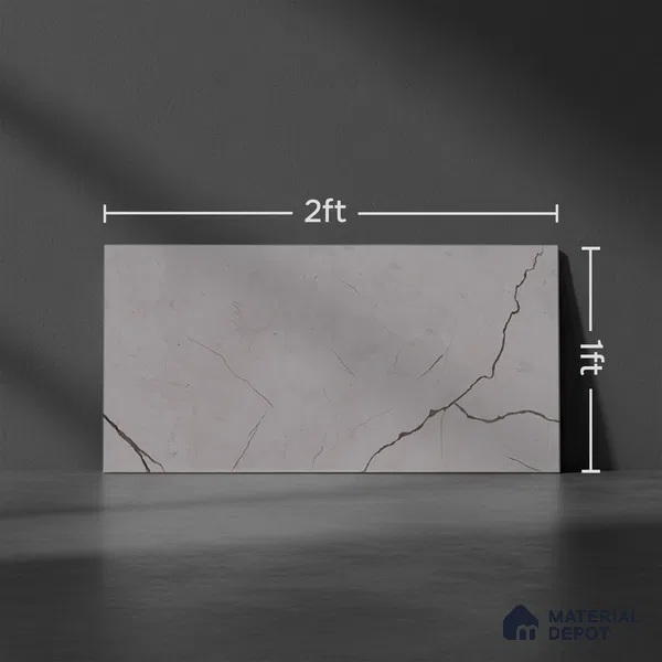 Marble Wall Tile TL 06468 B R Amora Grey 2 ft x 1 ft Ceramic Glossy Finish - 8 mm | Suitable for Living Room, Kitchen & Bathroom