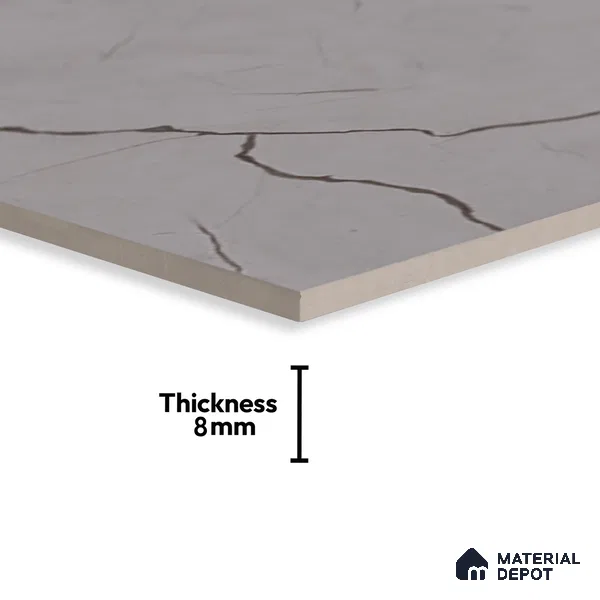 Marble Wall Tile TL 06468 B R Amora Grey 2 ft x 1 ft Ceramic Glossy Finish - 8 mm | Suitable for Living Room, Kitchen & Bathroom