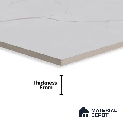 Marble Wall Tile TL 06468 R Amora Silver 2 ft x 1 ft Ceramic Glossy Finish - 8 mm | Suitable for Living Room, Kitchen & Bathroom