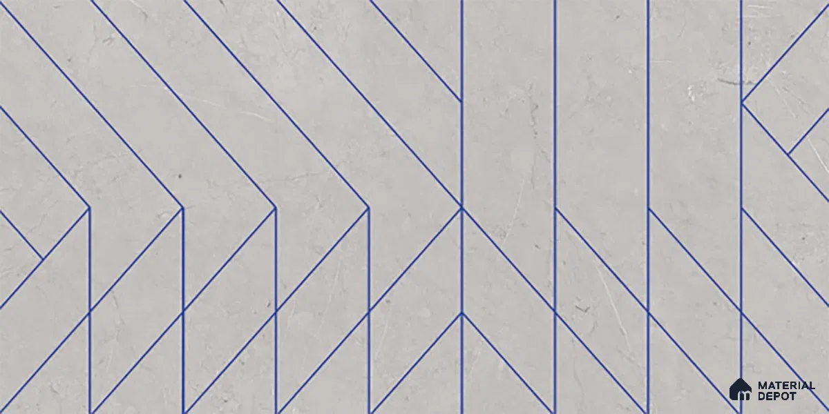 Highlighter Wall Tile TL 06455 B GS Zubrico Gray HL 2 ft x 1 ft Ceramic Glossy Finish - 8 mm | Suitable for Living Room, Kitchen & Bathroom