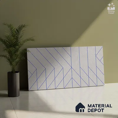 Highlighter Wall Tile TL 06455 B GS Zubrico Gray HL 2 ft x 1 ft Ceramic Glossy Finish - 8 mm | Suitable for Living Room, Kitchen & Bathroom