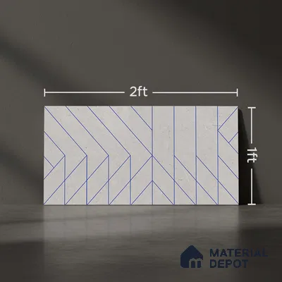 Highlighter Wall Tile TL 06455 B GS Zubrico Gray HL 2 ft x 1 ft Ceramic Glossy Finish - 8 mm | Suitable for Living Room, Kitchen & Bathroom