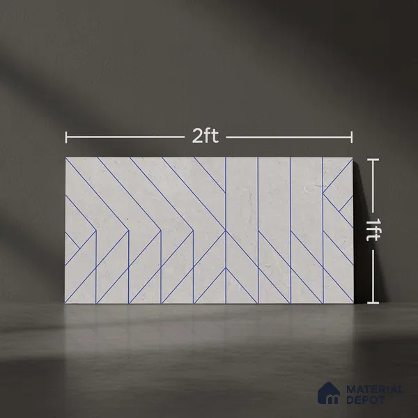 Highlighter Wall Tile TL 06455 B GS Zubrico Gray HL 2 ft x 1 ft Ceramic Glossy Finish - 8 mm | Suitable for Living Room, Kitchen & Bathroom